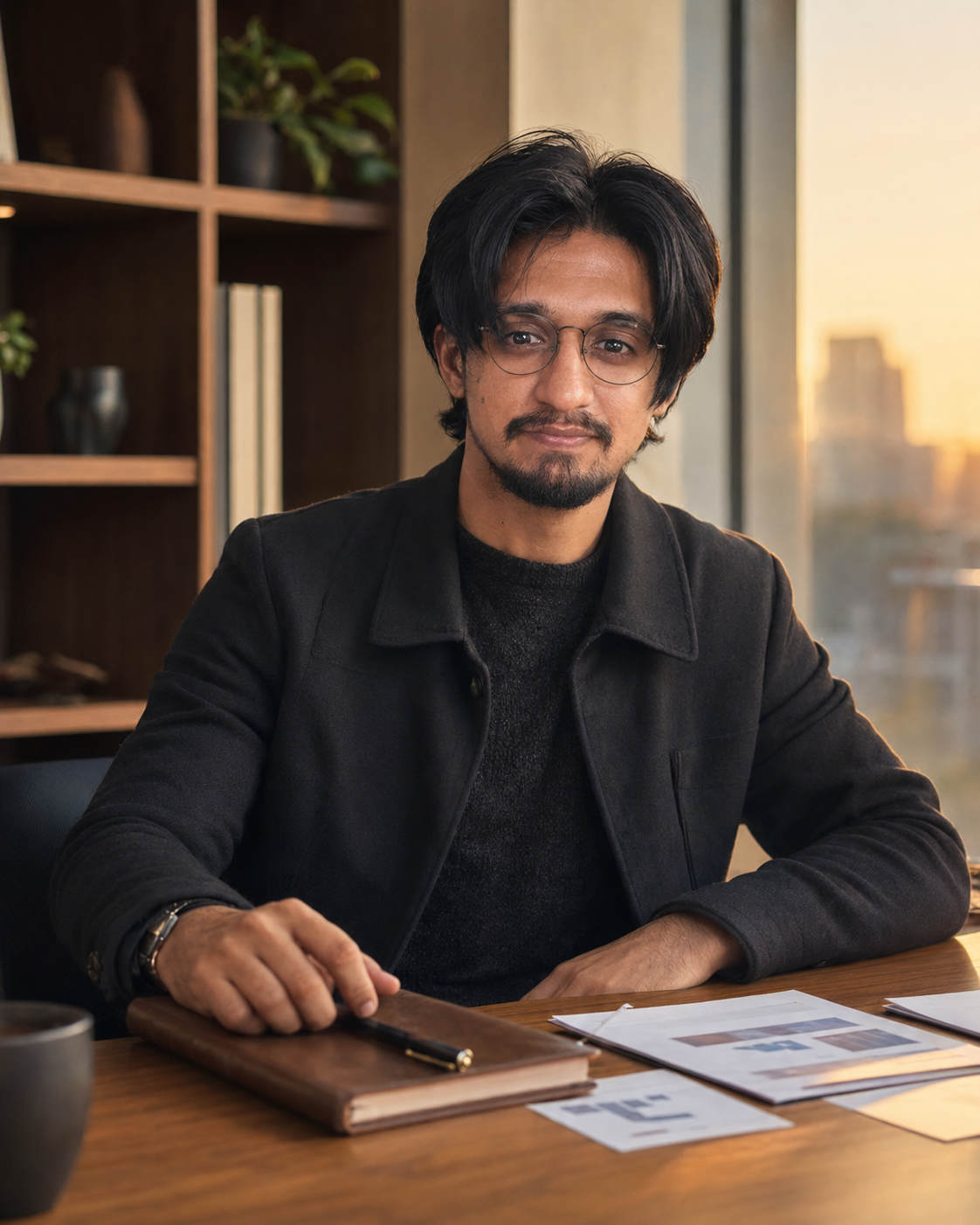 Ahsan, founder of Billing4ABA, at his desk reviewing claim reports